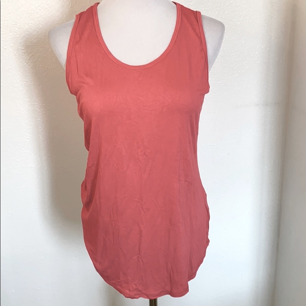 LuLaRoe Tank Top Large 14-16 Coral Salmon Pink Sleeveless Scoop Neck Solid